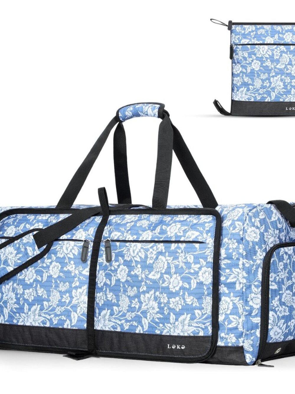 Foldable Travel Duffle Bag for Women, Large Duffel Bag with Separate Shoes